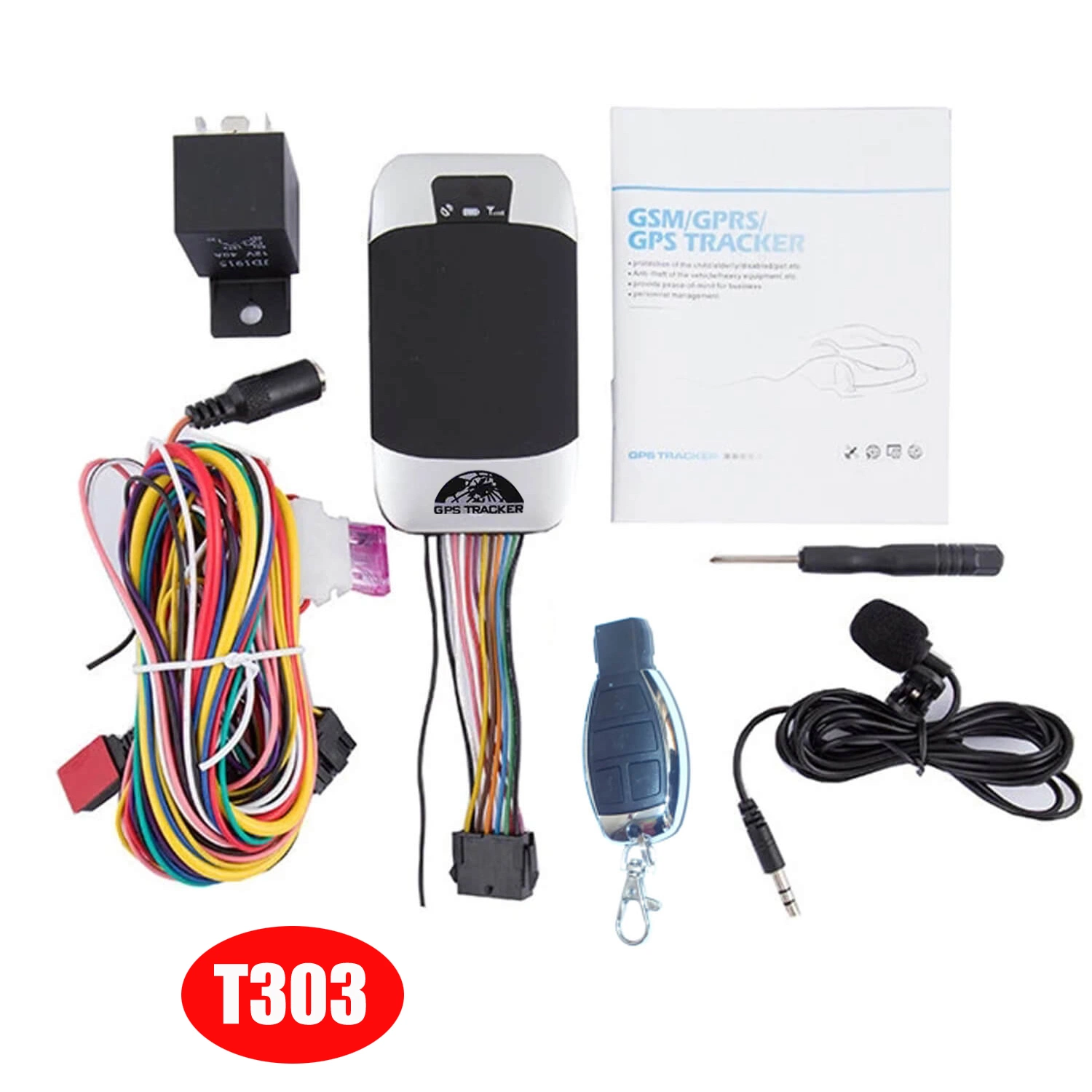 Imperméable IP67 2G GSM Système de suivi GPS du véhicule Tracker avec télécommande coupé moteur essence T303