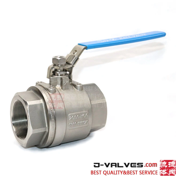 2000wog Thread 2 Piece Stainless Steel Ball Valve