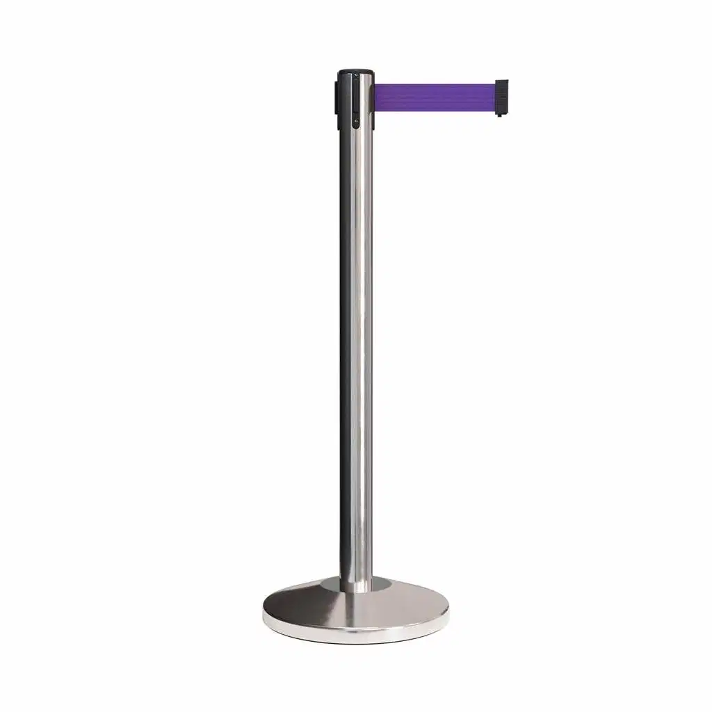 Steel Stanchion Post Barrier with Retractable Belt