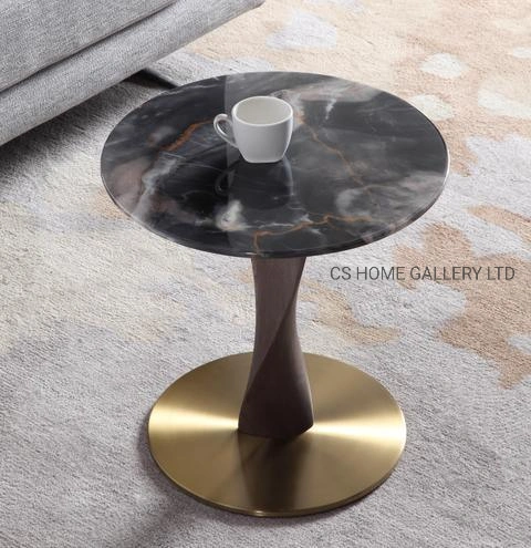 Modern Wooden Furniture Living Room Metal Marble Glass Decoration Side Coffee Lamp Table