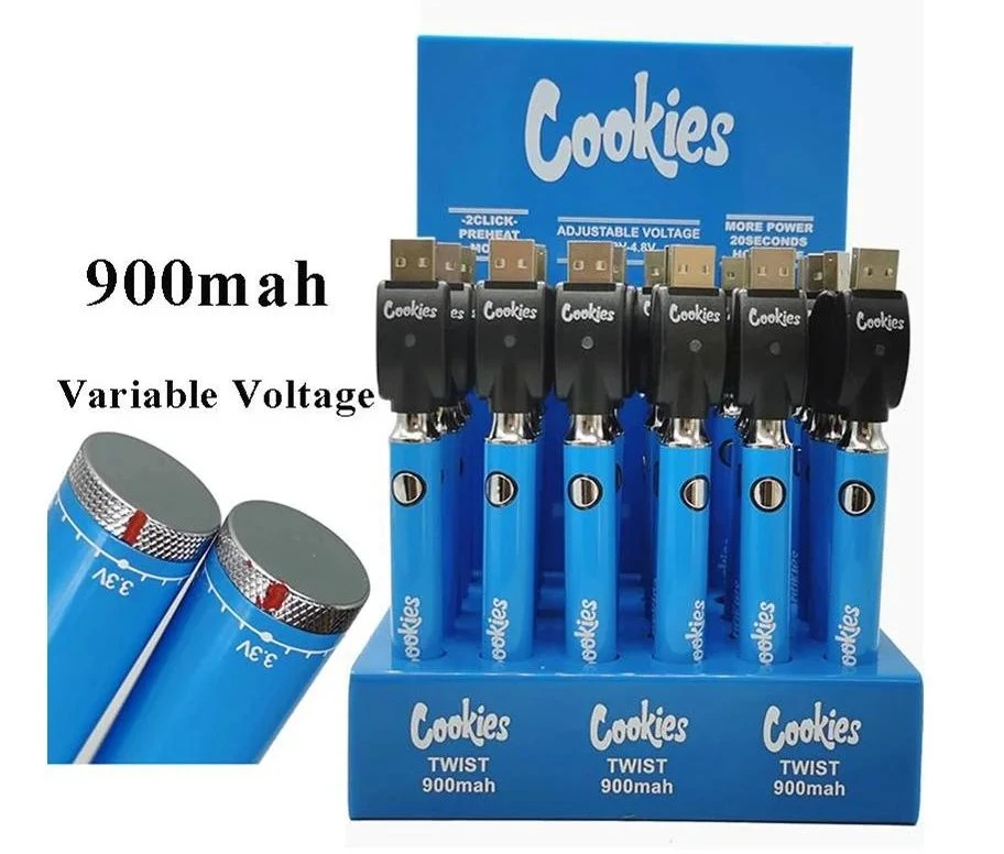 350mAh Preheat 510 Thread Cookies Slim Twist Vape Pen Battery Oil Cartridge Rechargeable Battery