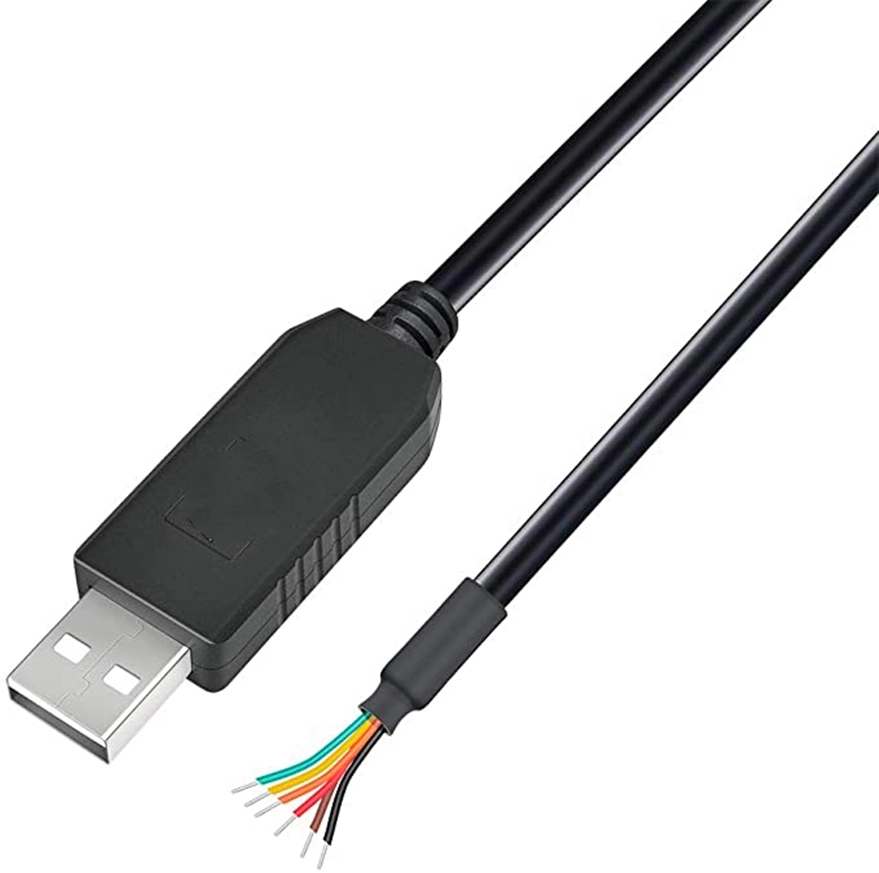 منفذ Ftdi USB إلى طرف سلك 6 سنون منفذ USB-RS232-We-1800-BT RS232 تسلسلي كابل