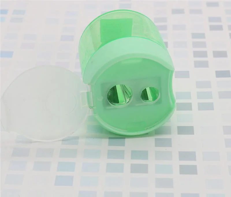 Double-Hole Transparent Stationery Pencil Sharpener