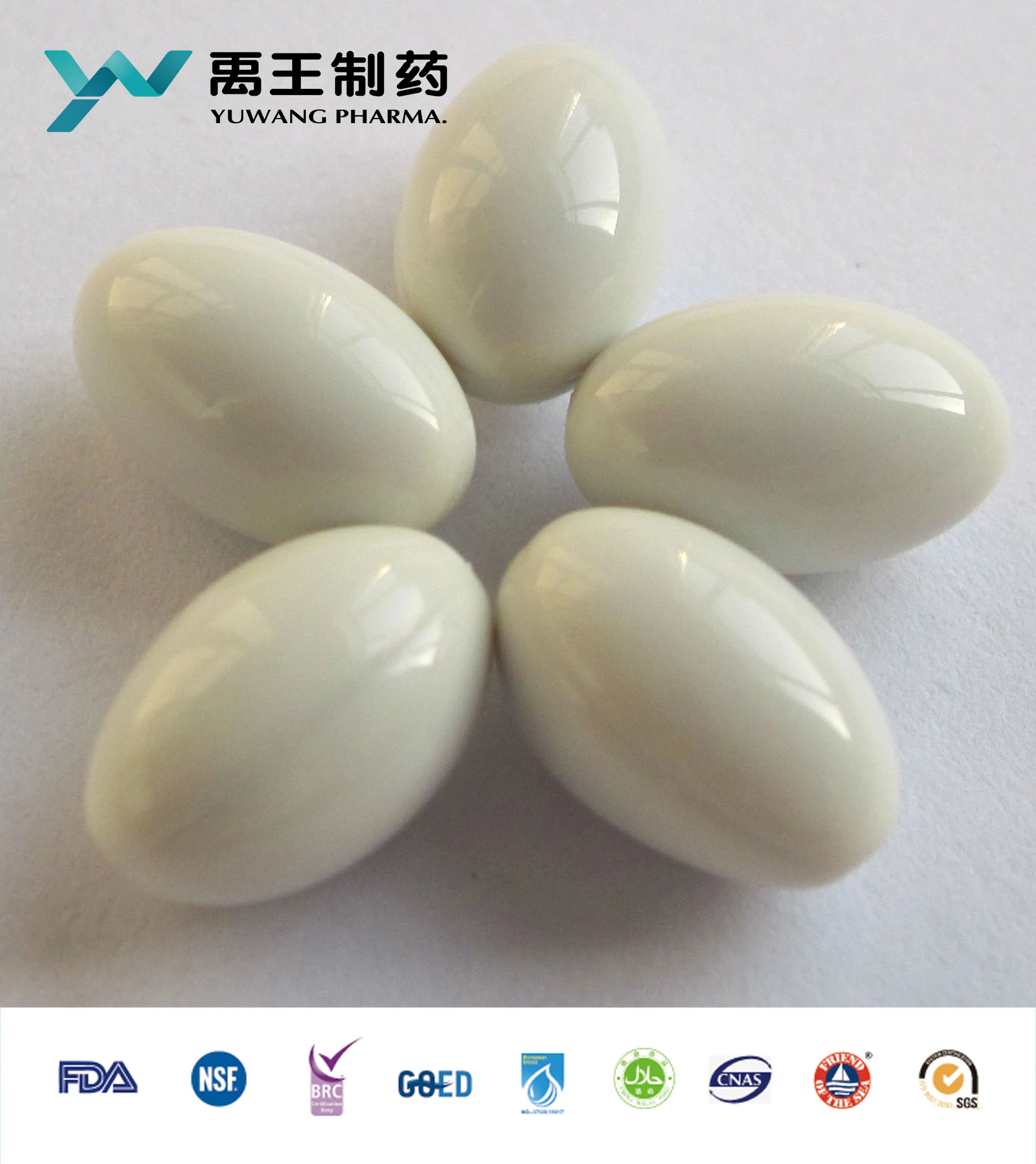 Brc/ISO/NSF Yuwang OEM Liquid Calcium Softgel 500-1000mg in Bulk or in Bottle for Adult and Children