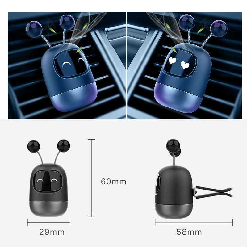 Mini Robot de silicona salida de aire decoración vehículo Aromaterapia Difusor