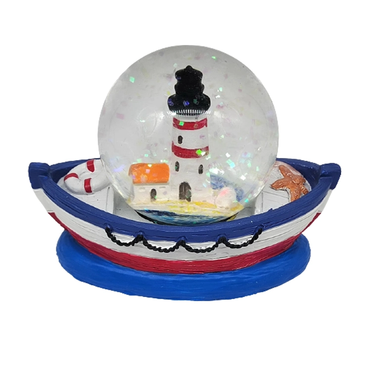 Custom Rresina Beach Nautical Souvenir Boat bola de nieve