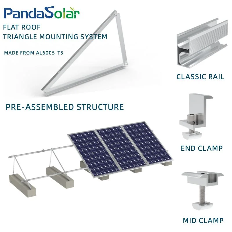 Solar Flat Roof Mounting System for Ballasted Triangle