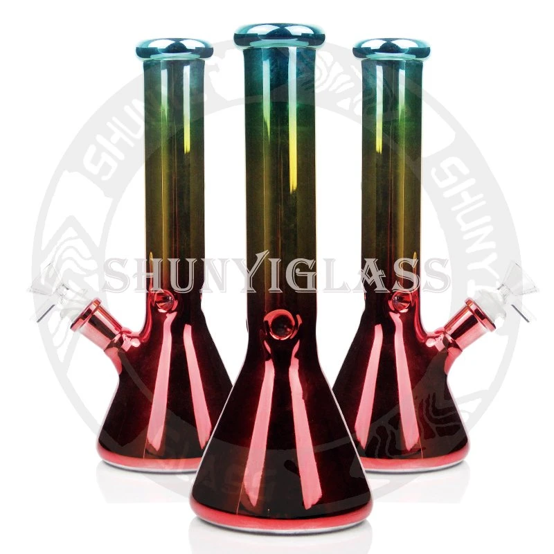 Color mixto Sandblasted Tubo de vidrio de la base de vaso de precipitados de fumar pipa de agua DAB Rig narguile Shisha mayorista