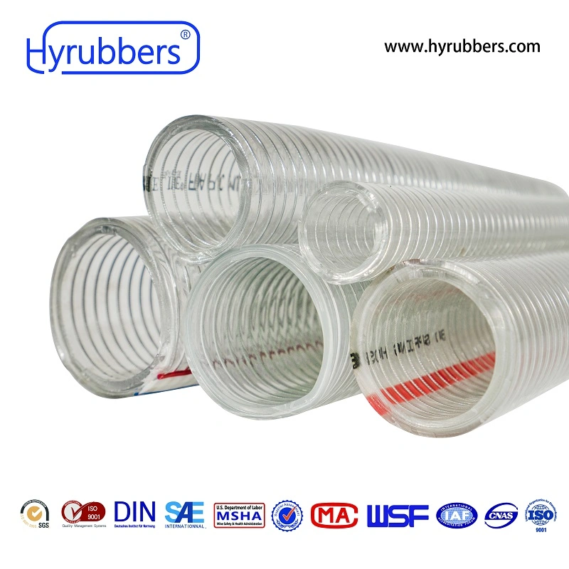 Flexible Clear Anti-UV PVC Steel Wire Hose Transparent PVC Spring Hose