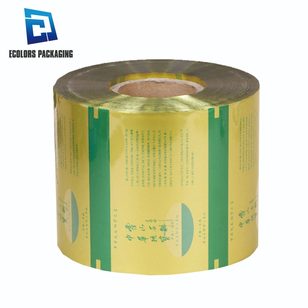 Wholesale/Supplier Automatic Packing Gold Foil Laminated Flower Tea Powder Snack Food Packaging Film Roll with Logo Printing