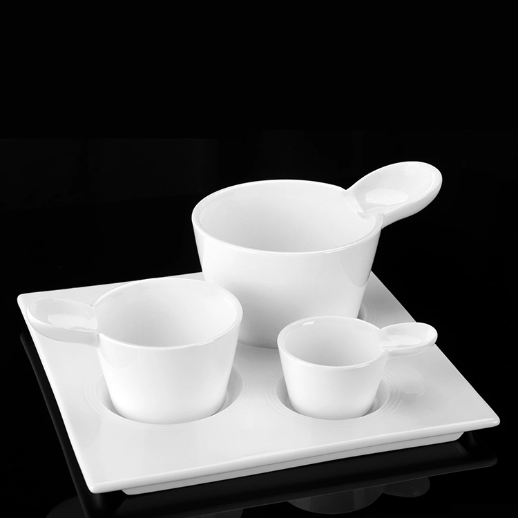 Appetizer Porcelain Dish with Satnd for Hotel and Restaurant Salad Bowl