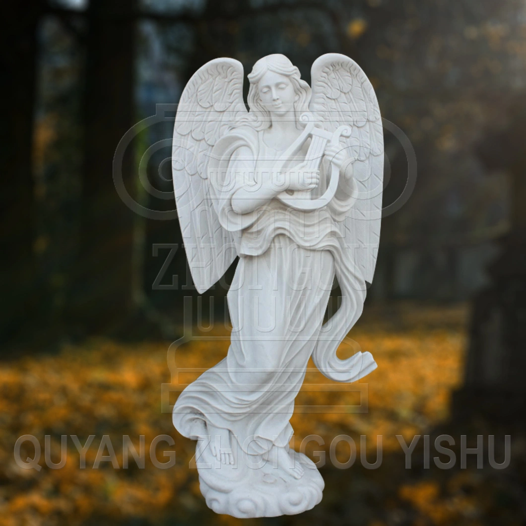 Garden Decoration Granite Stone Marble Angel Sculpture