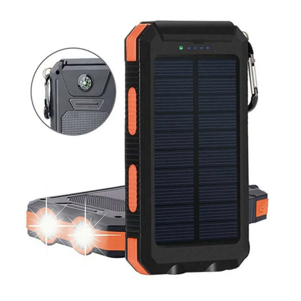 20000mAh Solarpanel Wireless Power Bank externe Batterie mit 4 USB-Anschlüsse