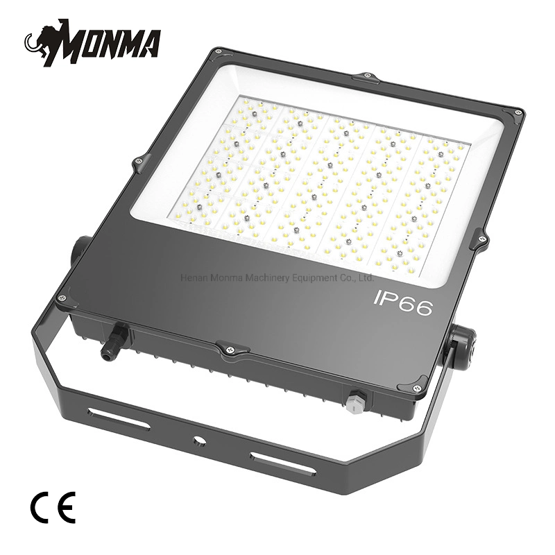 Lâmpada para exterior em alumínio de 300 W e 150 W de alta qualidade, IP66 Projetor LED impermeável para exterior com iluminação de estádio comercial com Dusk Para Dawn Photocell 5000K