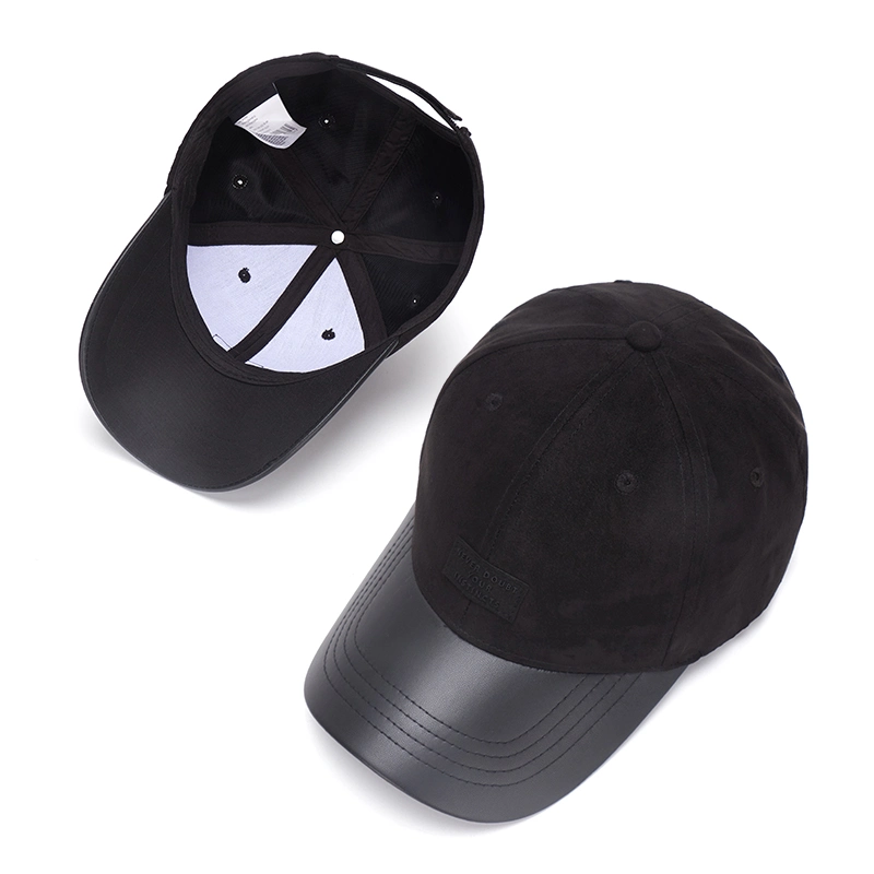 High quality/High cost performance  Fashion Leather Brim Cotton Outdoor Unisex Baseball Cap Sports Cap