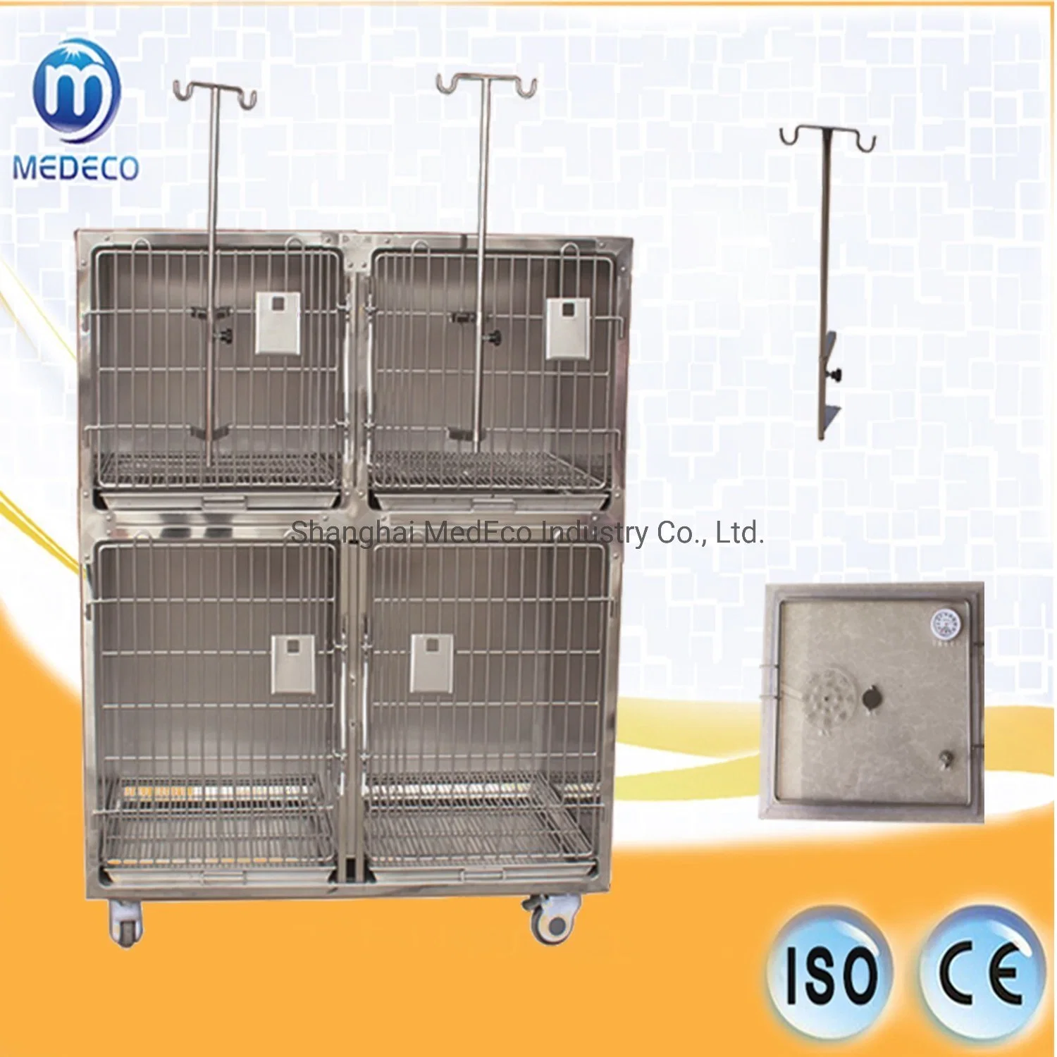 Animal Hospital Combined Stainless Steel Foster Care (hospital) Cage Mejy-01