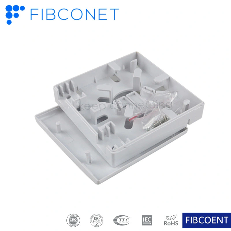 FTTH 86 Face Box 2 puertos de fibra óptica SC Caja de empalmes de terminal con adaptador