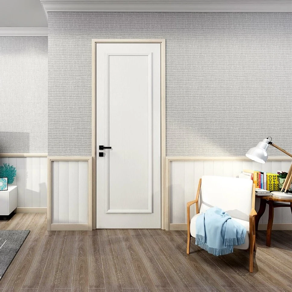 Fashion Collection Xinzhiya Safety Silding Daiying Main Sesign Solid Wood Plain Modern Single Bedroom Door with Wooden Plywood Panel Simple Design