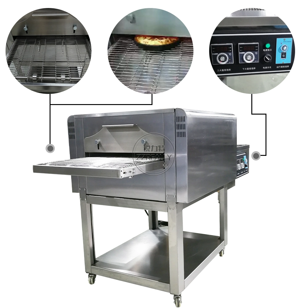 OEM Commercial 300c Kettenfahrzeug Pizza Backofen Automatische Lebensmittelbackautomaten Ausstattung Brotbacken Steak Bäckerei Backofen