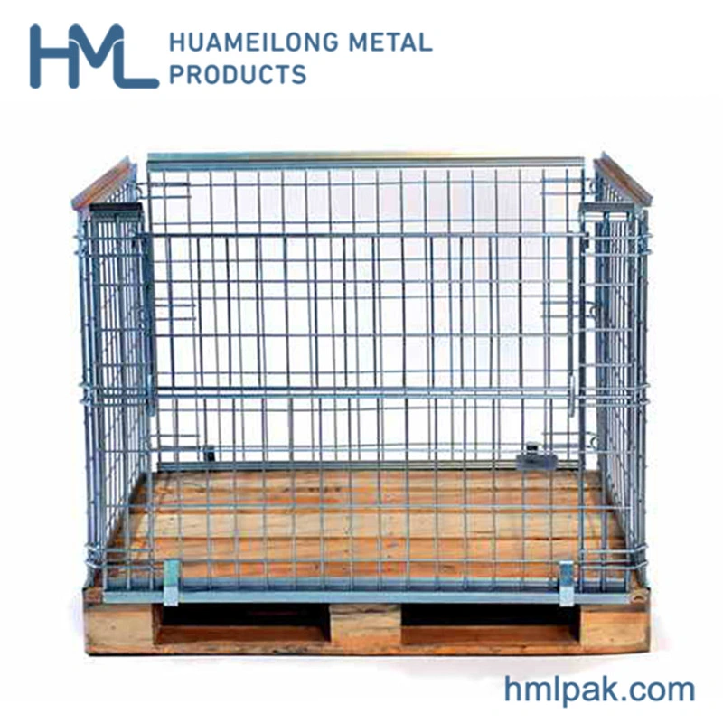 Welded Logistic Stacking Durable Metallic Pallet Container Lattice Boxes Supplier