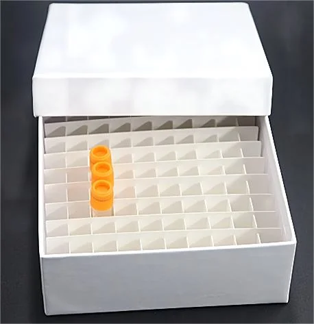 Lab Medical Cardboard Paper Cryo Tube Storage Box for Freezing Cryovial with Dividers