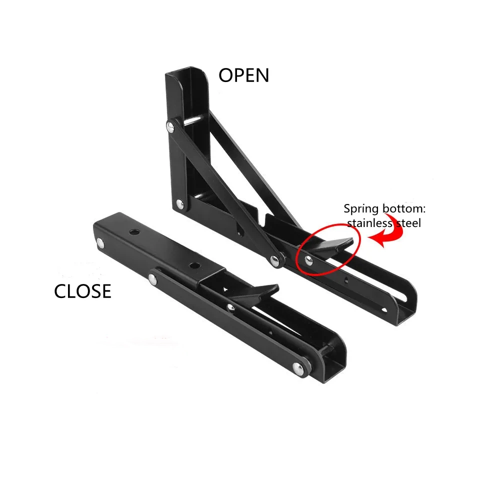 Piezas de mobiliario de ángulo plegable montadas en pared para soporte de estante plegable