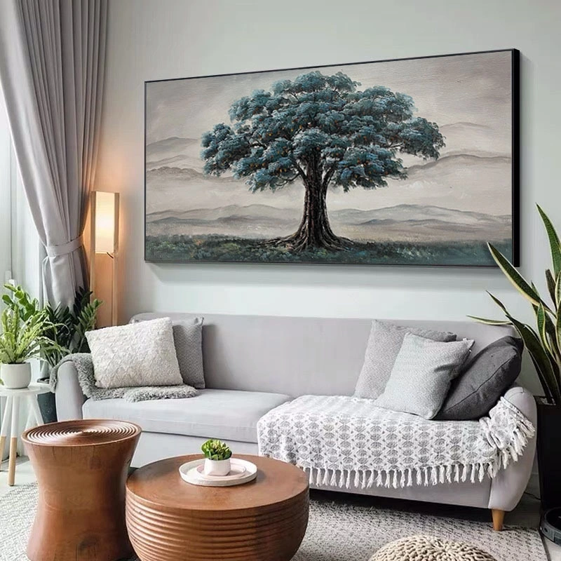 Большое дерево Масляная живопись Софа Фон картина современное простое Стиль Ручная окраска маслом