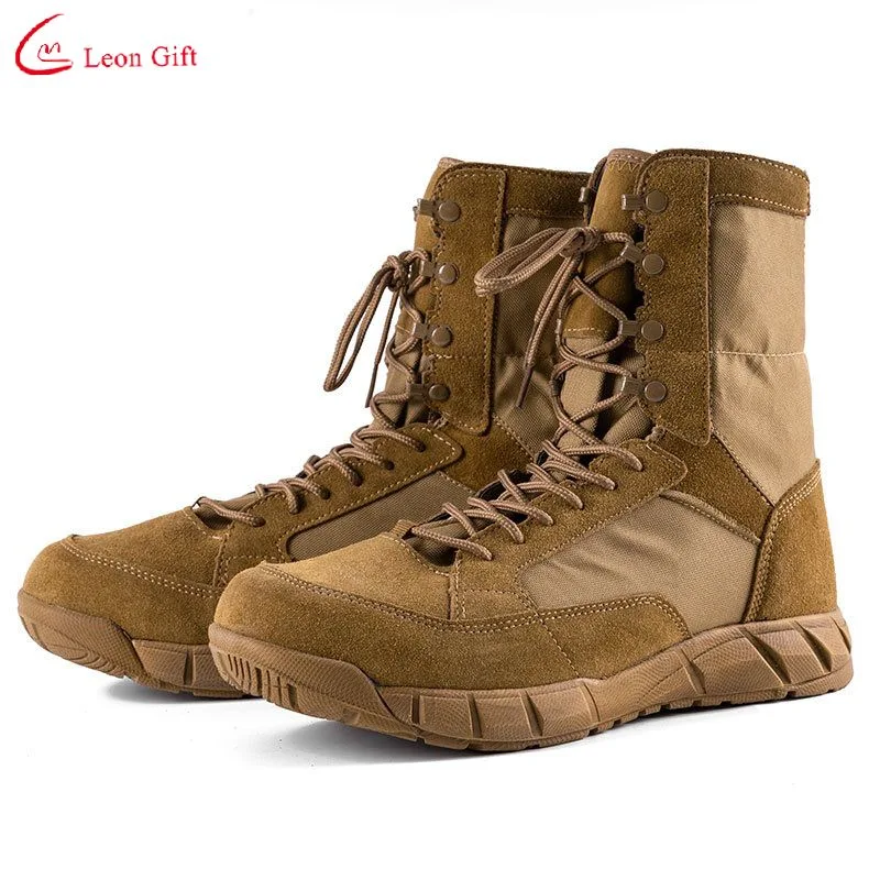 Wholesale Custom Men Lightweight Breathable Brown Combat Boots Land Combat Hiking Outdoor Boots Tactical Shoes