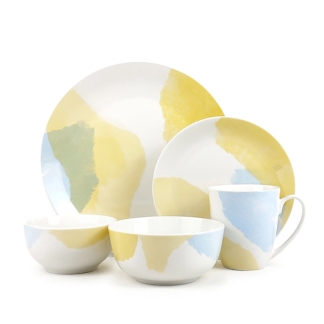 5%off Newly Developed German Porcelain Dinnerware Modern and Elegant Ink Wash Painting Ceramic Handpainted Dinner Set