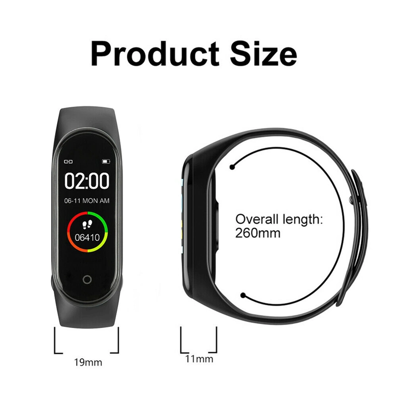 Pantalla color HD Impermeable IP67 M3 Smart brazalete con el oxígeno en sangre/de la presión arterial/Monitor de ritmo cardíaco, el deporte podómetro contador de pasos para Android/Ios