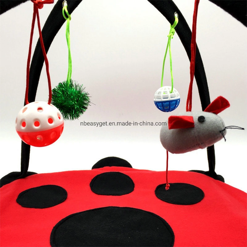 Cat Mobile Activity Play Mat Pet Padded Bed with Hanging Toys Bells Balls and Mice Esg12420