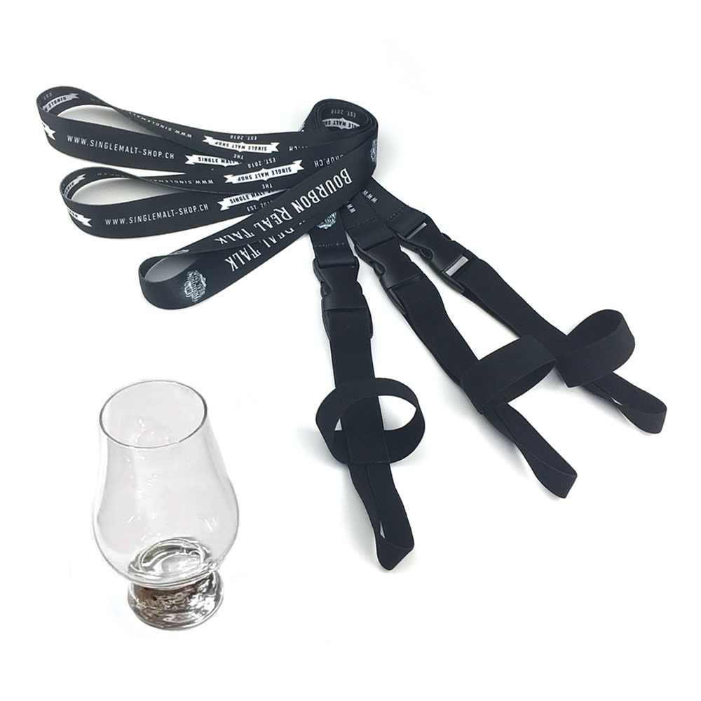 High Quality Custom Logo Useful Cup Holder Water Bottle Holder Wine Glass Holder Lanyard Webbing for Party Festival Event