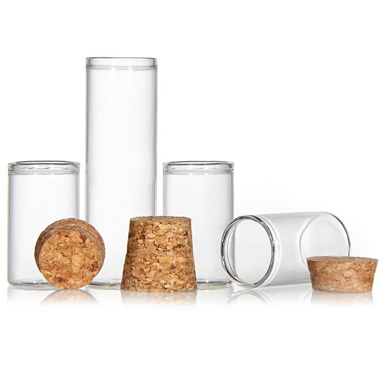 Eco-Friendly 2ml 3ml 4ml 5ml 6ml 10ml High Borosilicate Glass Tube with Cork Stoppers