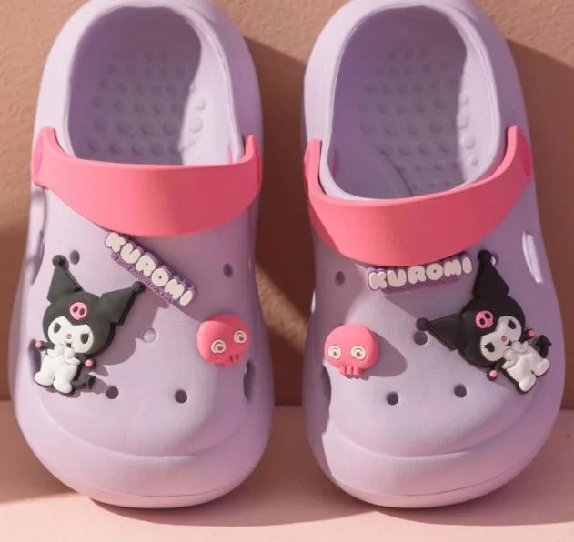 Ruunjoy Sanrio niños niñas Cartoon Zapatillas Kawaii Cute Slipper suave Zapatos para el hogar sin cordones Baby Beach Shoes EVA