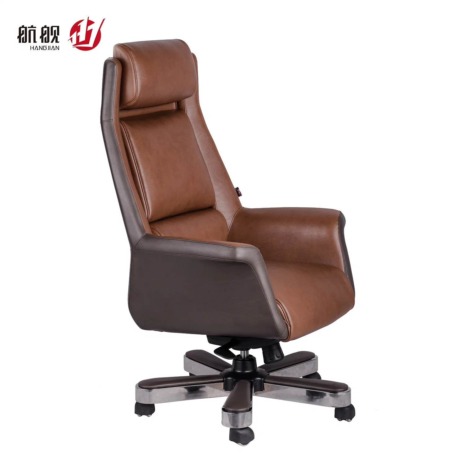 Cadeira de computador com cadeira de descanso para o cabelo Office Boss ergonómica Cadeira de couro High Back