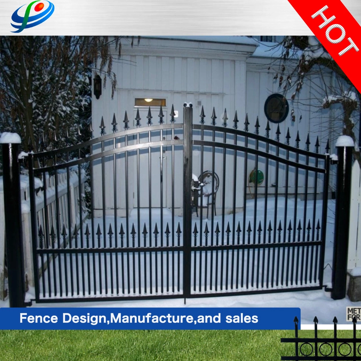 Aluminum/ Wrought Iron /Galvanized Steel/ Metal Fence Door Safety Fence Panel Automatic Door for Pool /Garden/Home/School