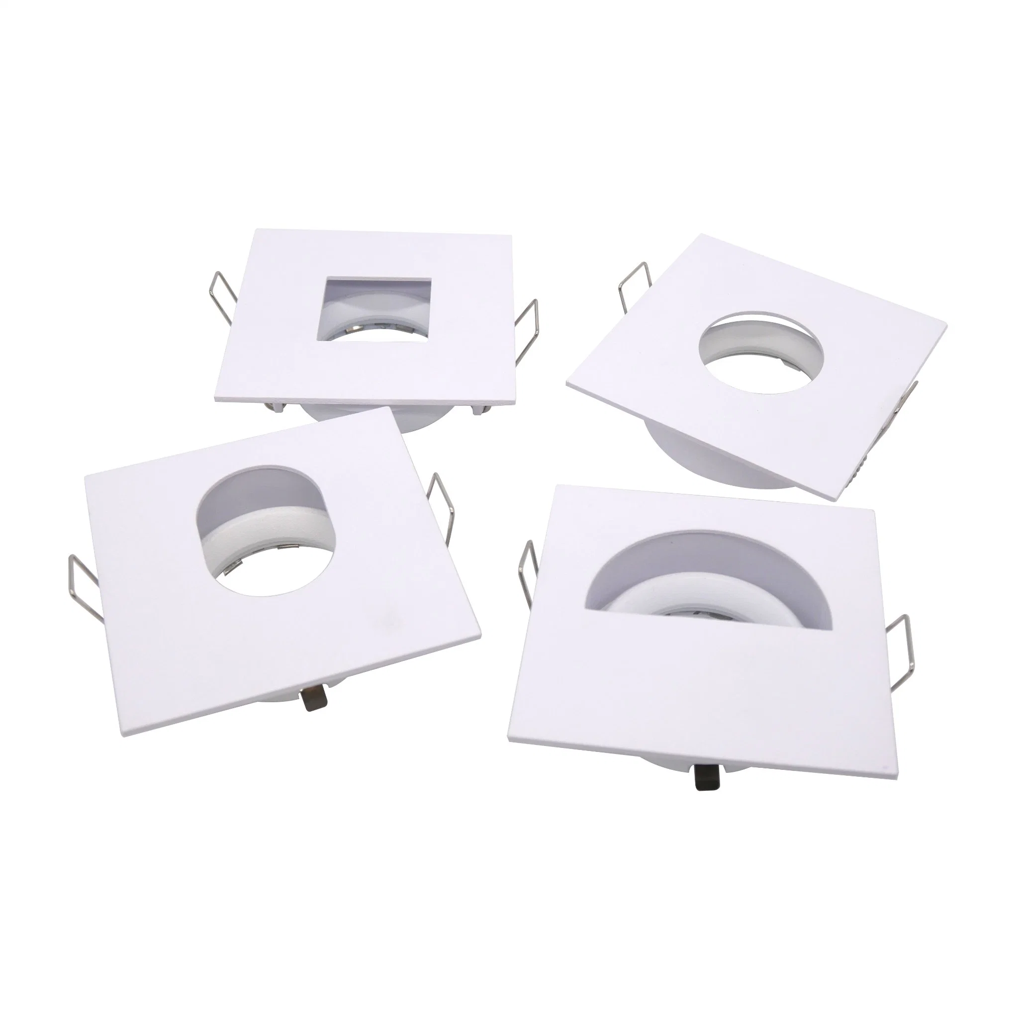 Luminaria empotrada cuadrada halógena LED de aluminio con trompeta MR16 GU10 Vivienda