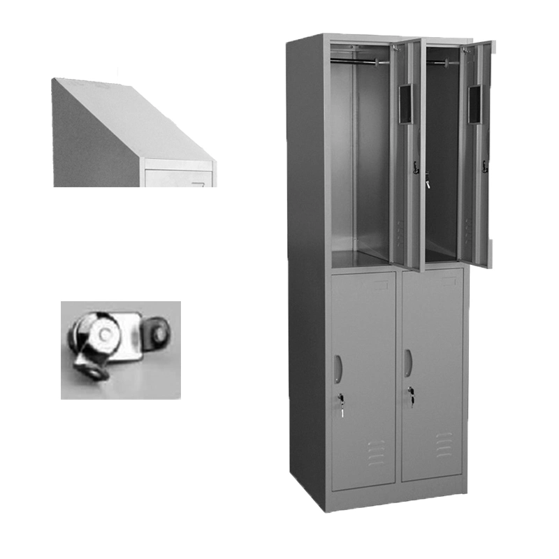 Fas-027 de acero de 4 puertas armario armario de ropa el armario de metal Vestuarios