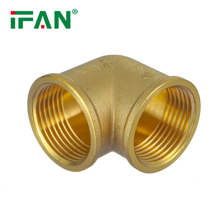 Ifan Supplier Plumbing Fitting Full Size Raccord 90 Degree Elbow Brass Fittings