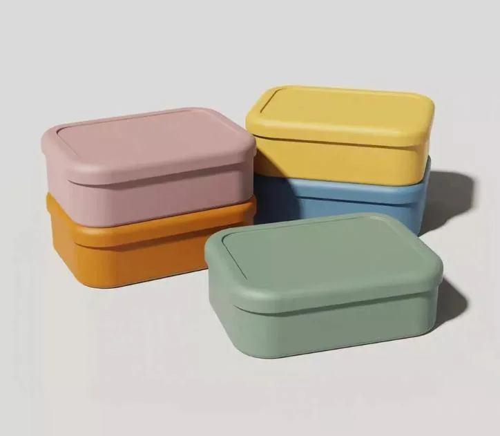 Kids School Silicone Bento Lunch Box Lunchbox with Lid