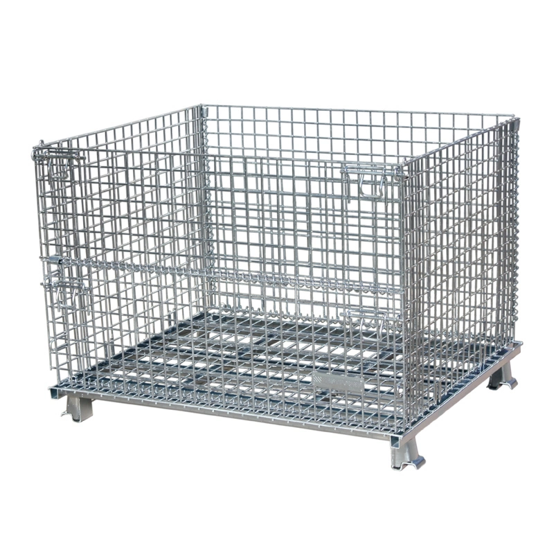 High quality/High cost performance  Warehouse Roll Mesh Small Steel Cage Galvanized Folding Metal Wire Mesh Storage Containers