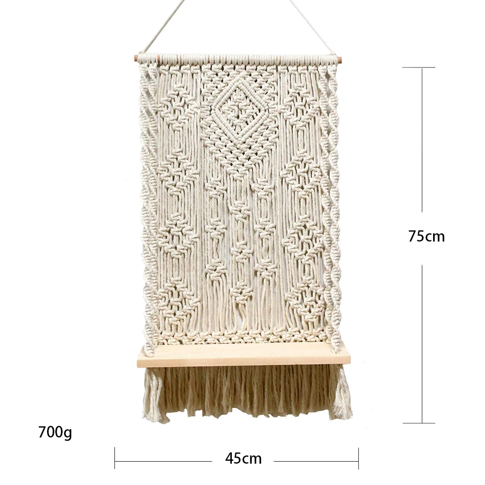 Corda de algodão Hand-Woven pendurado na parede, tecidos de prateleiras, pendurado na parede, Hand-Woven,