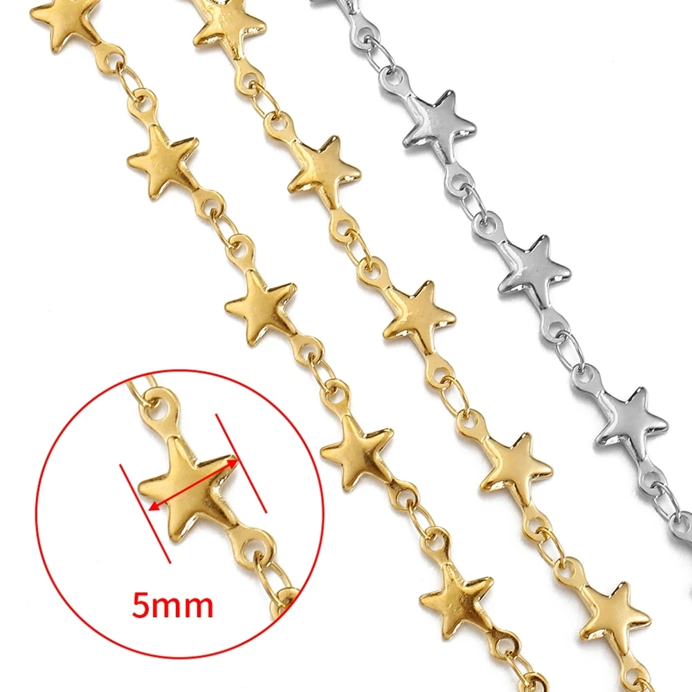 Star Link Ketten Edelstahl Gold Farbketten für Frauen Halskette Schmuck