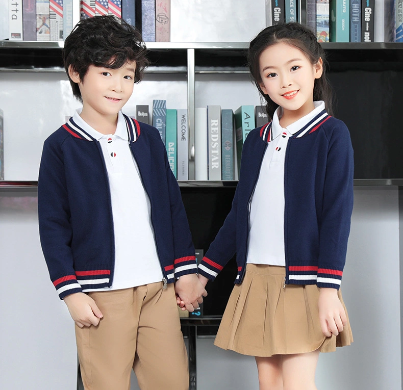 Factory Long Sleeve 100% Cotton Customized Kids Clothes Wear Academic School Attire