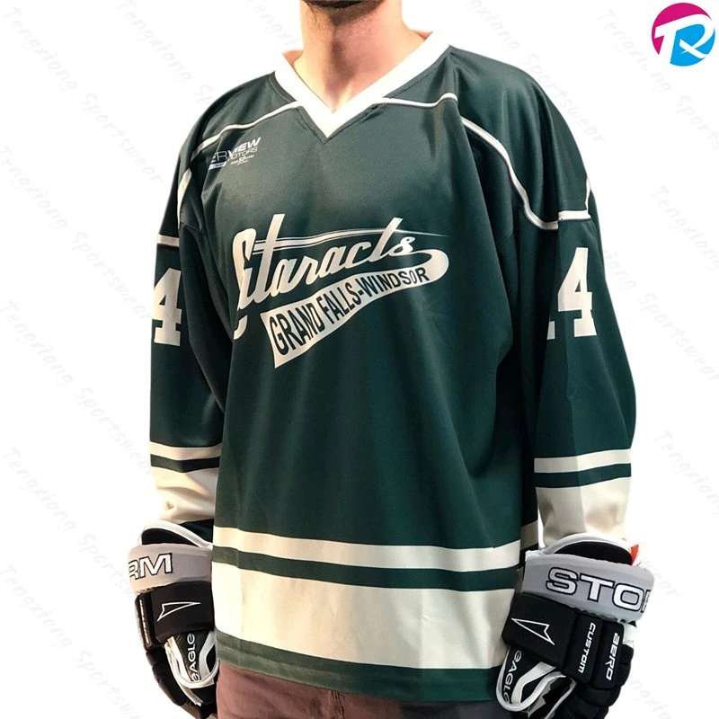 Qualidade superior de poliéster Design livre barato se sublima Imprimir Custom Hockey Jersey Camisas