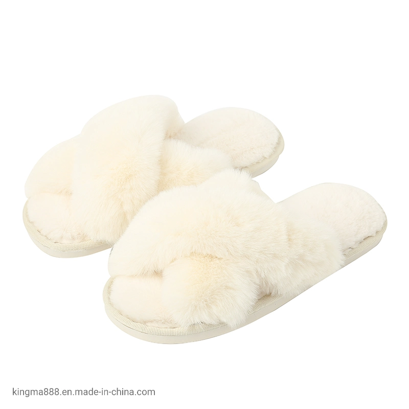 Customized Vendor Ladies Designer Fashion TPR Custom Logo Fur Slipper