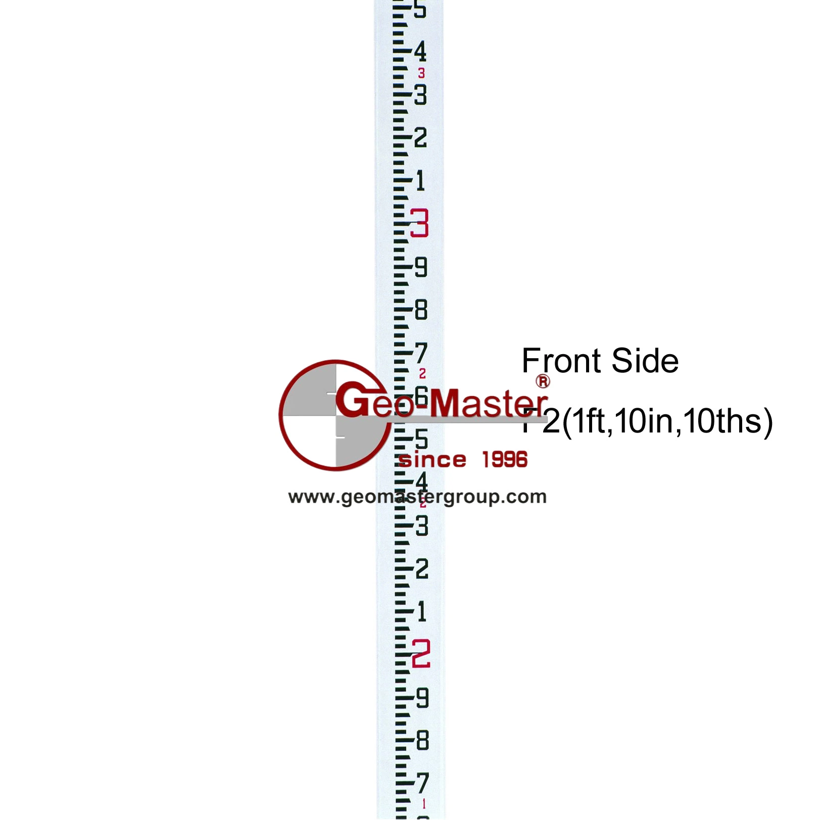 Geomaster Frontside Graduation (1FT/10in/10ths) for Aluminum and Fiberglass Leveling Staffs