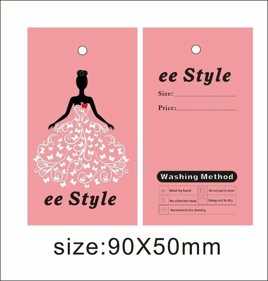 Wholesale Custom Logo Print Clothing Hang Tags Price Tags with Your Design