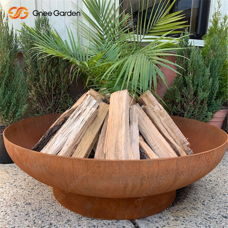 Garden Fire Pit Rusty Color Metal Brazier