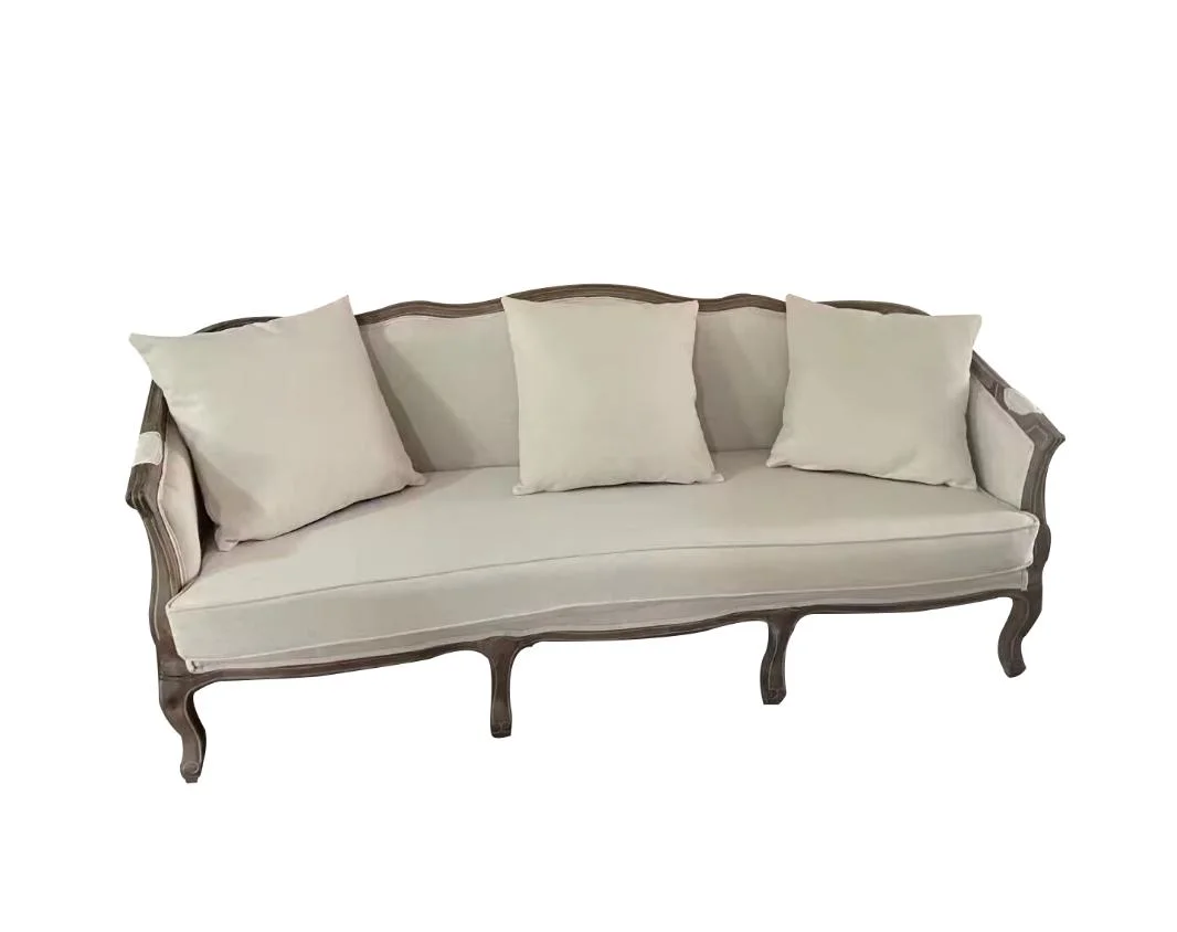 French Style Wood Louis Sofa